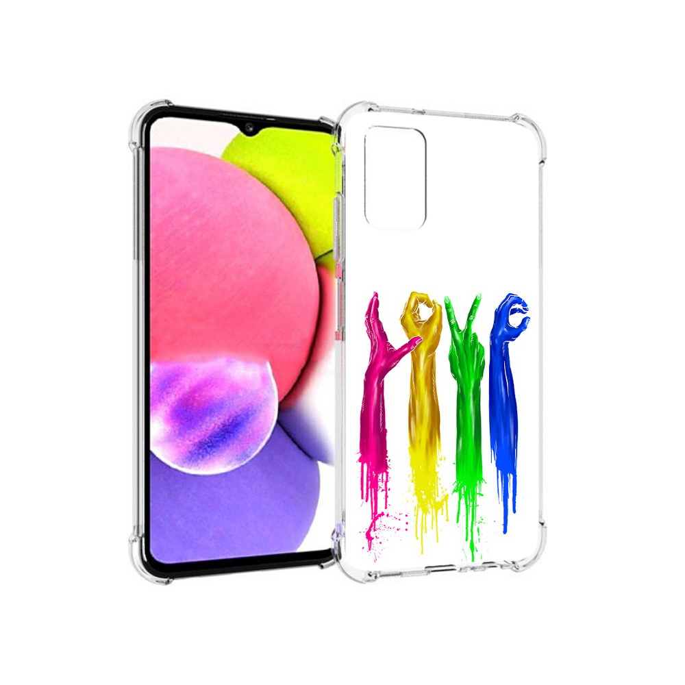 

Чехол MyPads Tocco для Samsung Galaxy A03s яркие руки love (PT162170.549.707), Прозрачный, Tocco