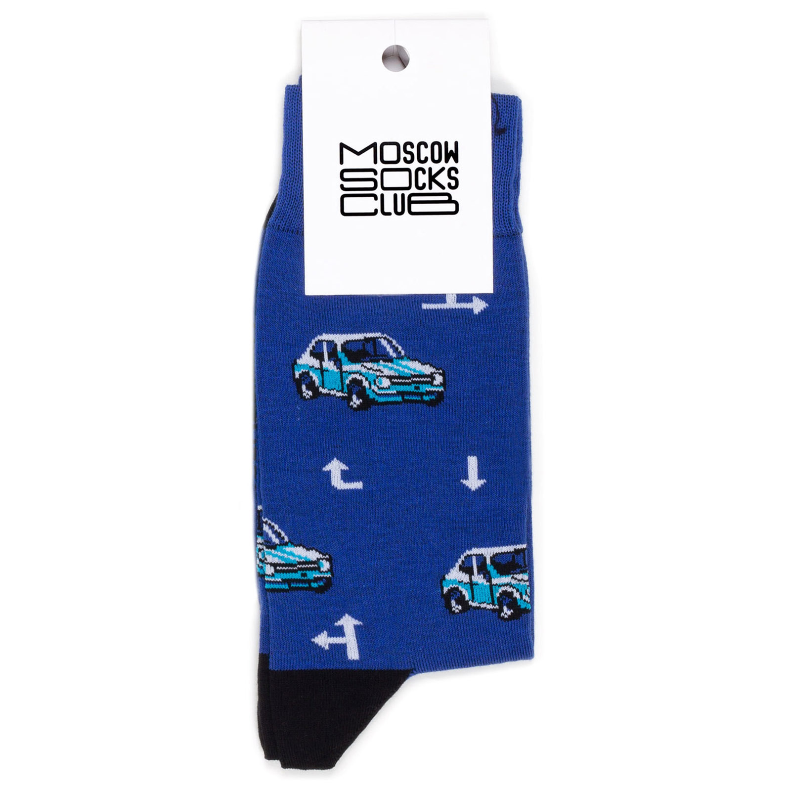 

Носки унисекс MoscowSocksClub Машинки синий/голубой/белый 38-41, Машинки