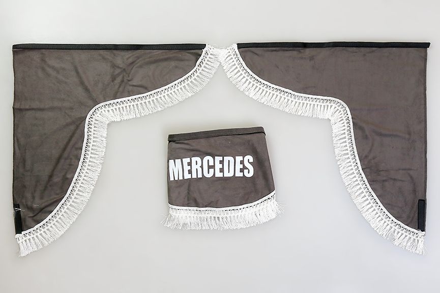 

Ламбрекен лобового стекла и угол Mercedes (польская ткань) Серый с белым