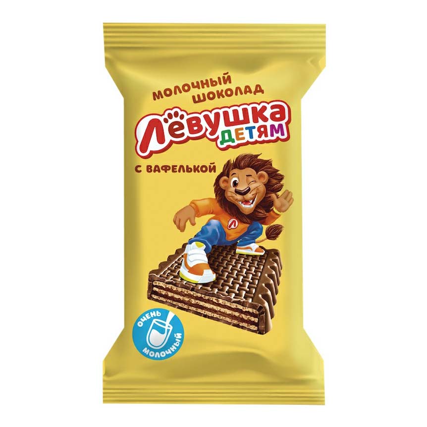 Конфета вафельная Славянка Левушка детям в молочном шоколаде 28 г