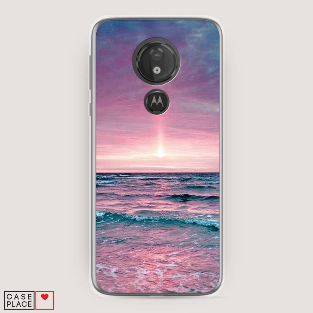 

Чехол на Motorola Moto G7 Power "Восход 3", Розовый;голубой, 241350-2