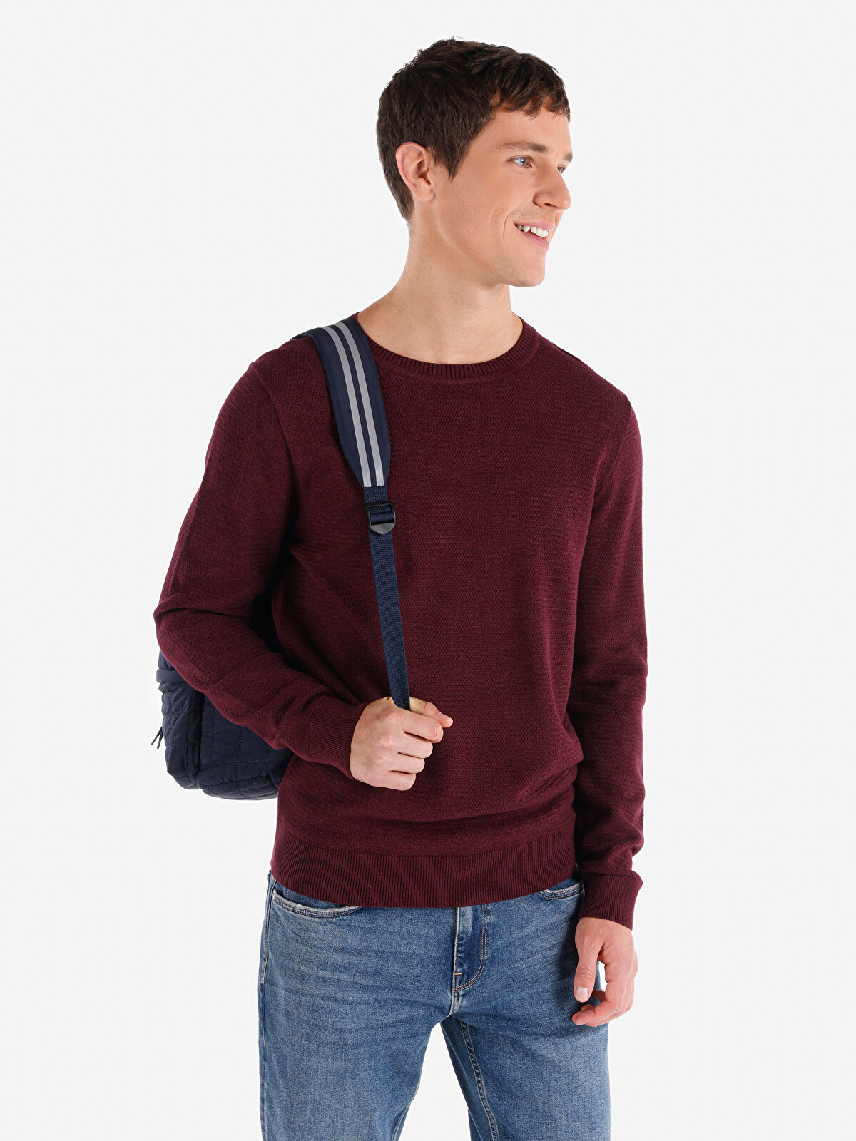 

Джемпер мужской Colin's CL1046786 бордовый L, CL1046786