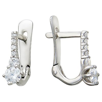 

Серьги из белого золота Эстет 01С125831, фианит, 01С125831