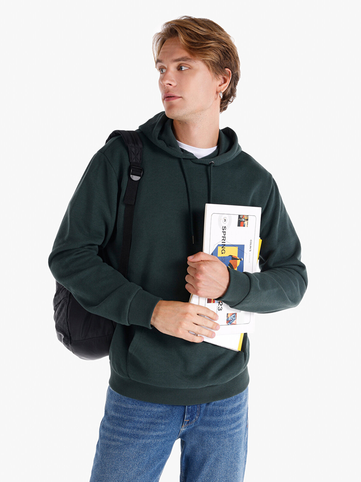 

Худи мужское Colin's CL1059712 зеленое 2XL, Зеленый, CL1059712