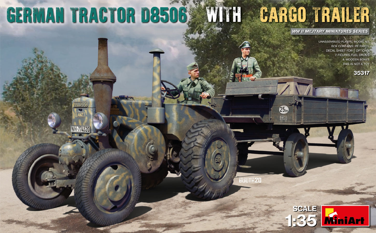 

Сборная модель MiniArt 1/35 Немецкий трактор D8506 с прицепом 35317