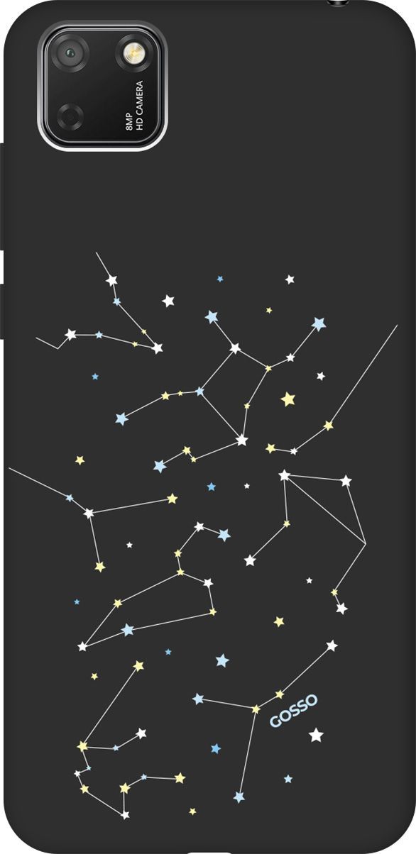 

Чехол на Honor 9S/Huawei Y5P с принтом "Constellations" черный, Черный;белый, 131
