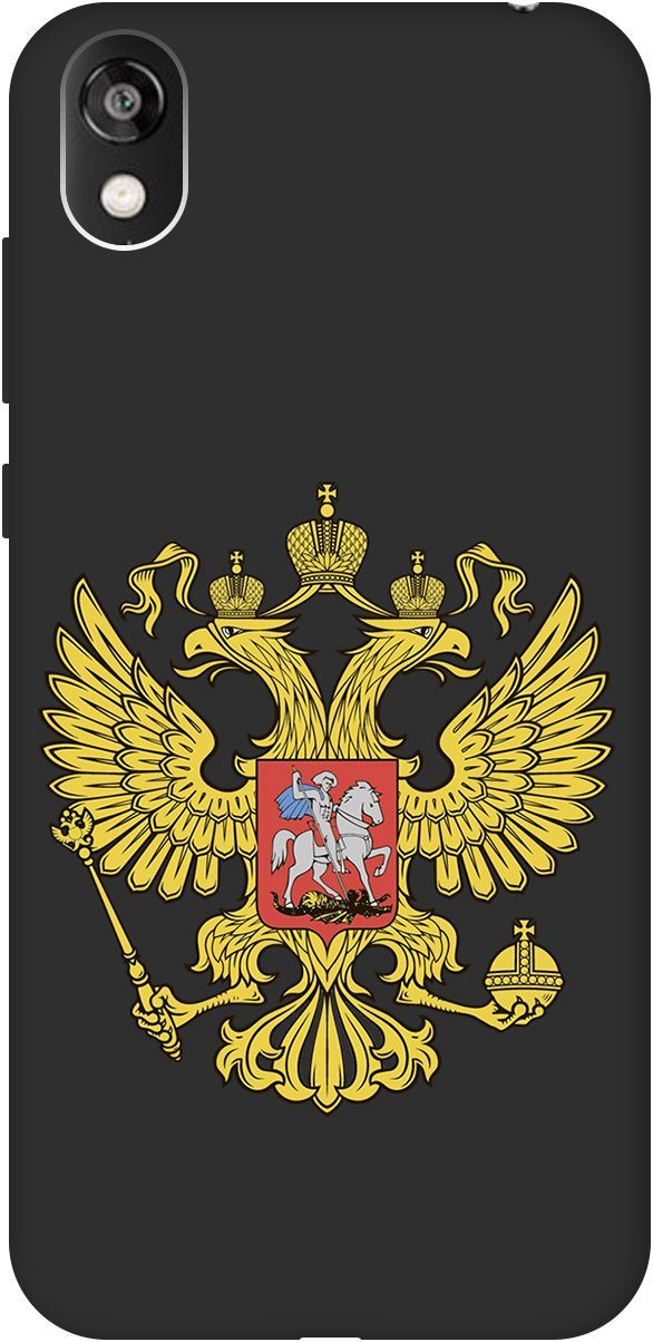 

Чехол на Honor 8S/Huawei Y5 (2019) "Patriot" черный, Черный;желтый, 607