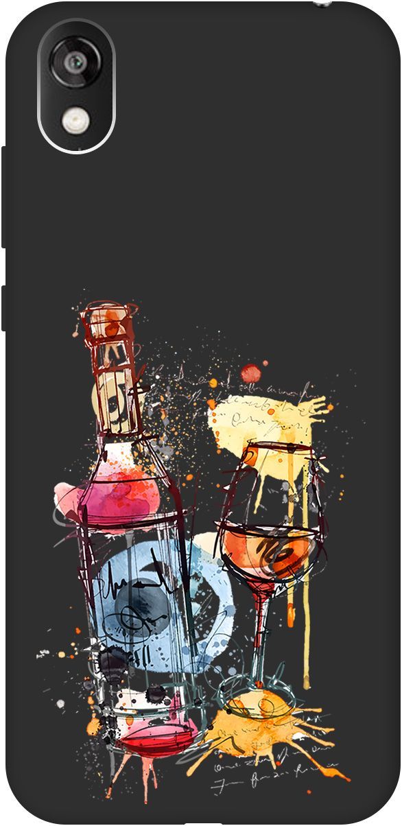 

Чехол на Honor 8S/Huawei Y5 (2019) "Aquarelle Wine" черный, 607