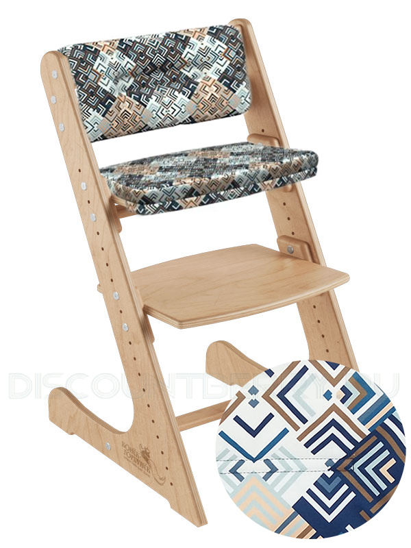 фото Растущий стул конёк горбунек комфорт с комплектом подушек, сандал/лабиринт конек горбунек
