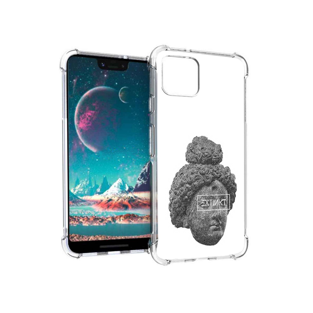 

Чехол MyPads Tocco для Google Pixel 4 каменное лицо девушки, Прозрачный, Tocco