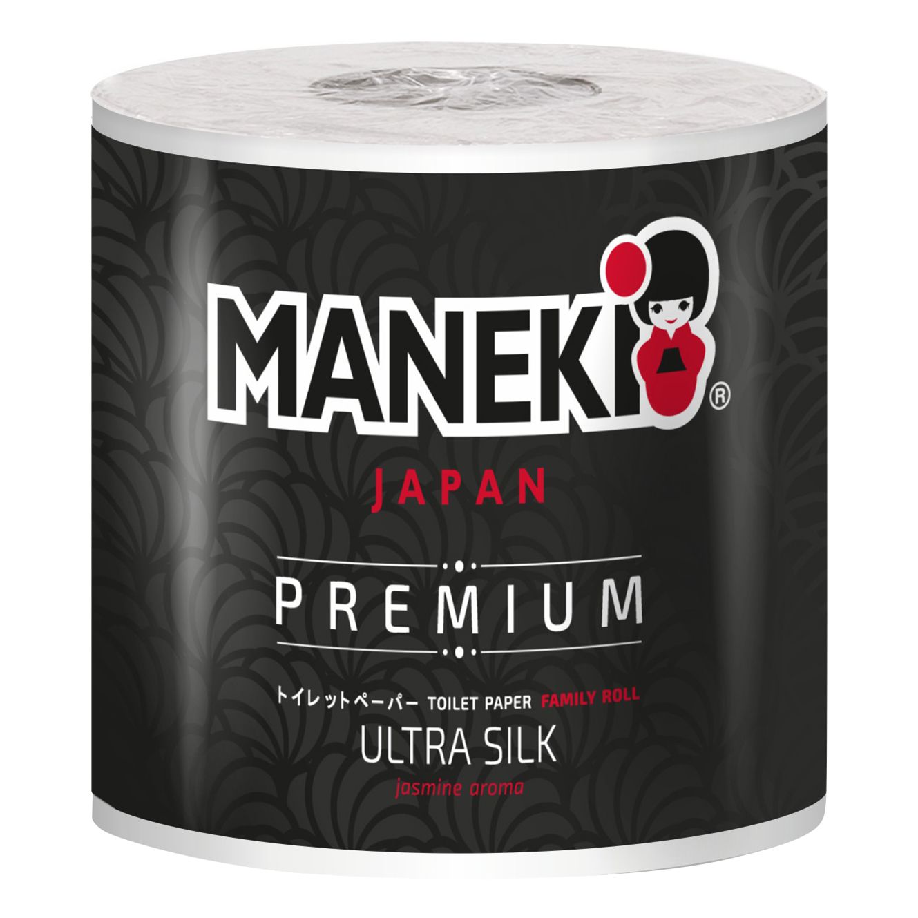 Туалетная бумага для личной гигиены Maneki Premium с перфорацией жасмин 3 слоя