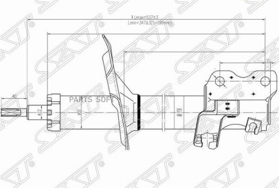 

Sat Стойка Передняя Nissan Cefiro/Maxima/Tino/Infinitii30/I35 98-03 Lh
