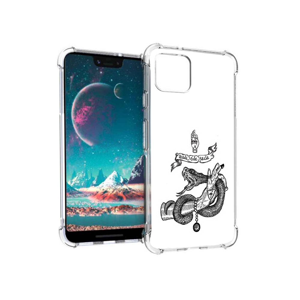 

Чехол MyPads Tocco для Google Pixel 4 змея на руке рисунок, Прозрачный, Tocco