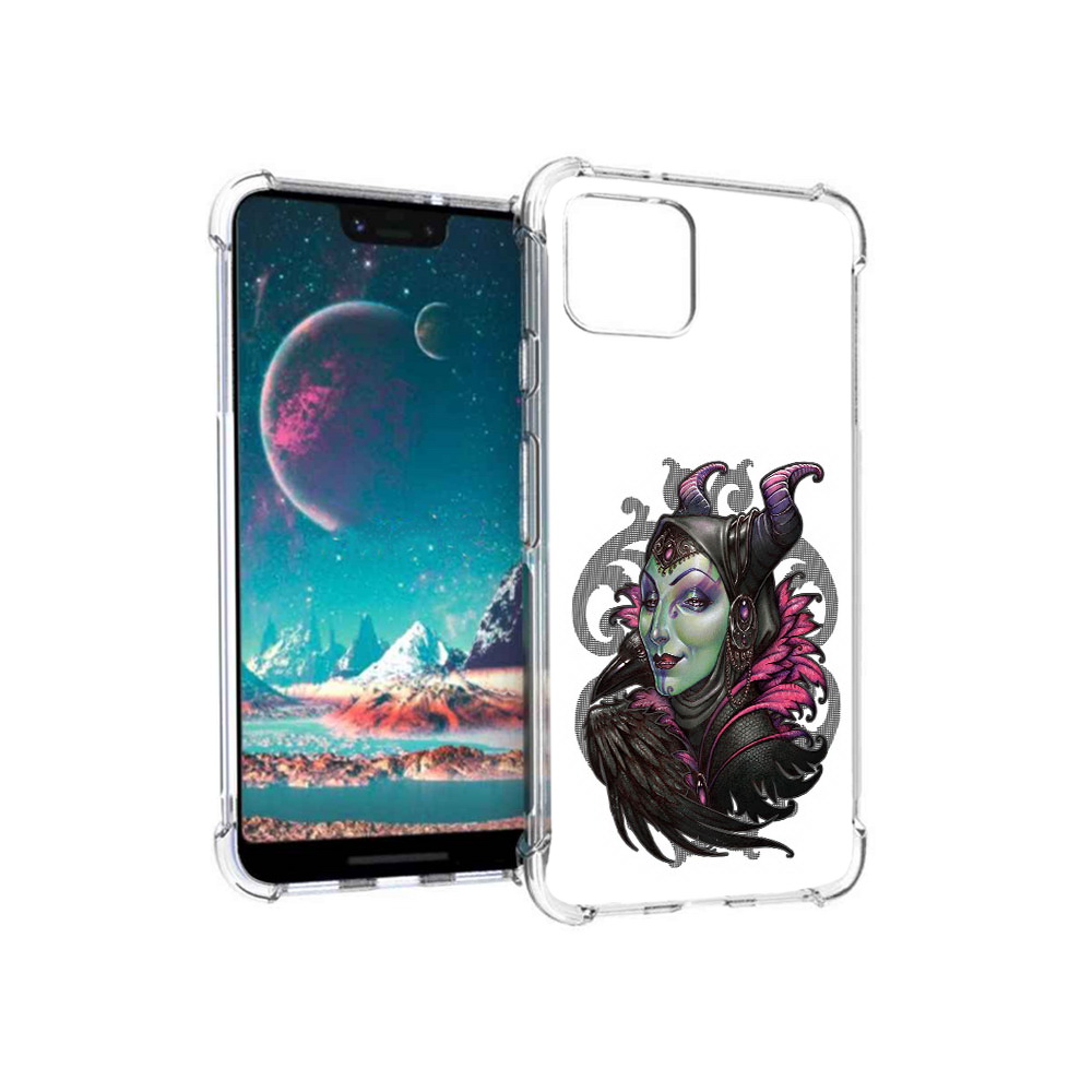 

Чехол MyPads Tocco для Google Pixel 4 зеленая девушка с вороном, Прозрачный, Tocco