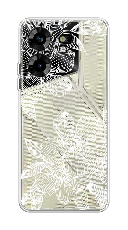 

Чехол на Tecno Pova 5 "Крокус", Белый;прозрачный, 303950-1