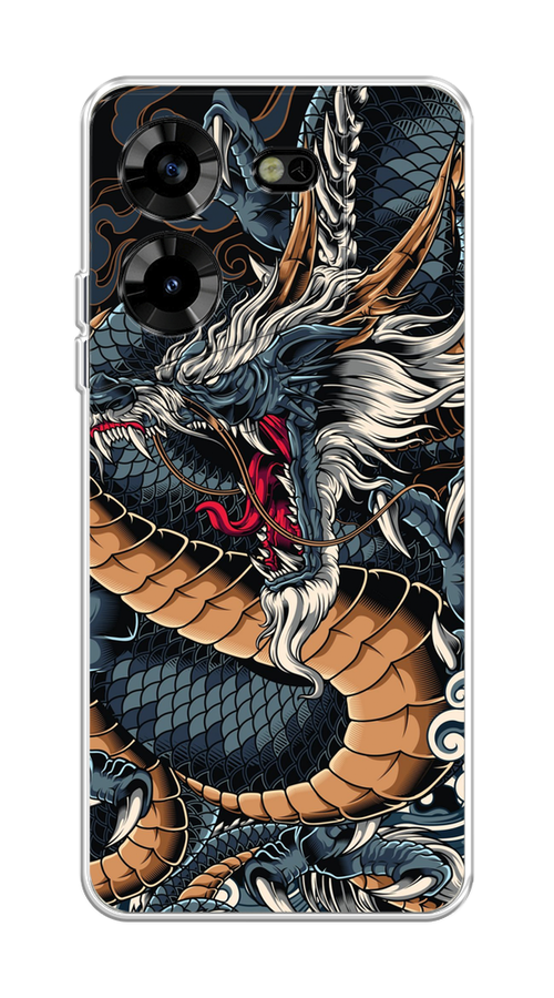 

Чехол на Tecno Pova 5 "Japanese Dragon", Коричневый;черный;синий, 303950-1