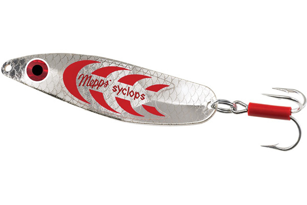 фото Блесна колеблющаяся mepps syclops, 0, silver/red, комплект из 1 штука