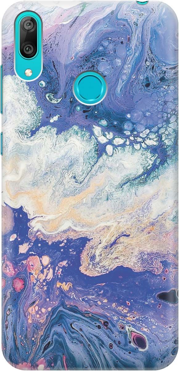 

Силиконовый чехол на Huawei Y7 (2019) с принтом "Фиолетовый мрамор", Белый;желтый, 368