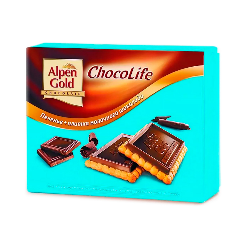 фото Печенье alpen gold шоколайф с плиткой молочного шоколада 150 г