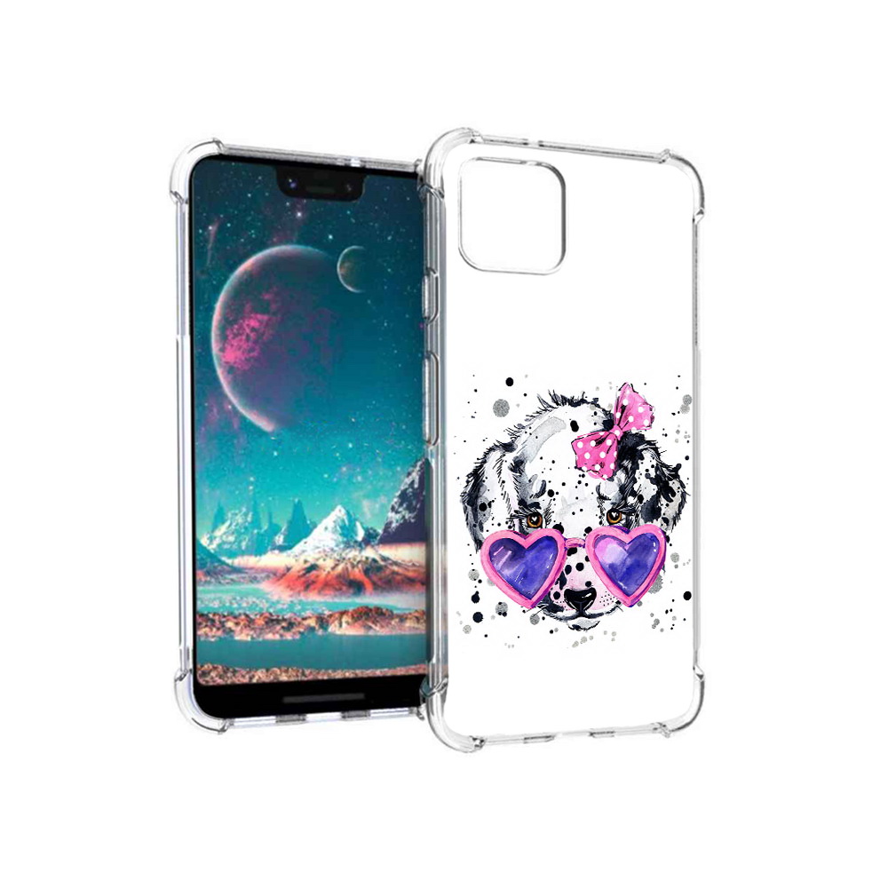 

Чехол MyPads Tocco для Google Pixel 4 долматинец в очках (PT139521.618.337), Прозрачный, Tocco