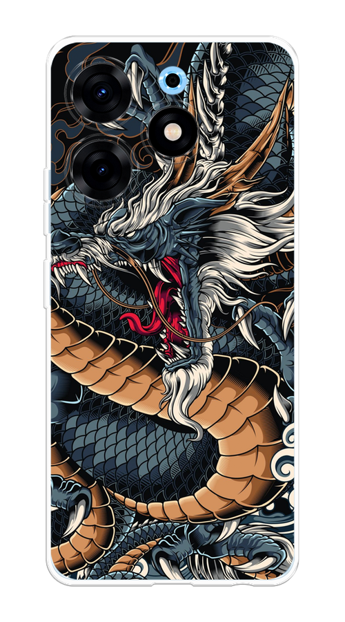 

Чехол на Tecno Spark 10 Pro "Japanese Dragon", Коричневый;черный;синий, 303750-1