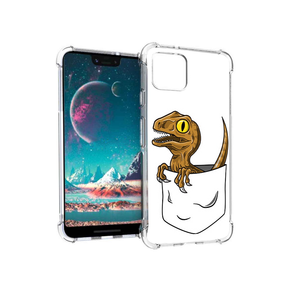 

Чехол MyPads Tocco для Google Pixel 4 динозавр в кармане, Прозрачный, Tocco