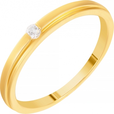 Кольцо обручальное из желтого золота р. 20,5 JV AAR_6637_YG, бриллиант