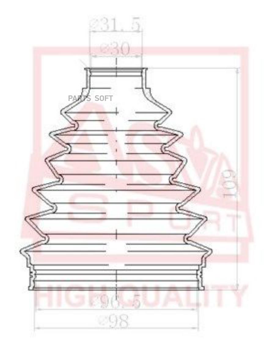 Пыльник Шруса Наружный 30x111x95(Комплект Без Смазки) Asva Asbt-Lc200 ASVA арт. ASBT-LC200