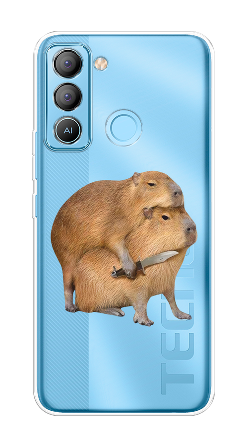 

Чехол на Tecno POP 5 LTE "Капибара с ножом", Бежевый, 303050-1