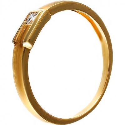 Кольцо из желтого золота р. 17 JV DR3897AY_KO_YG, бриллиант