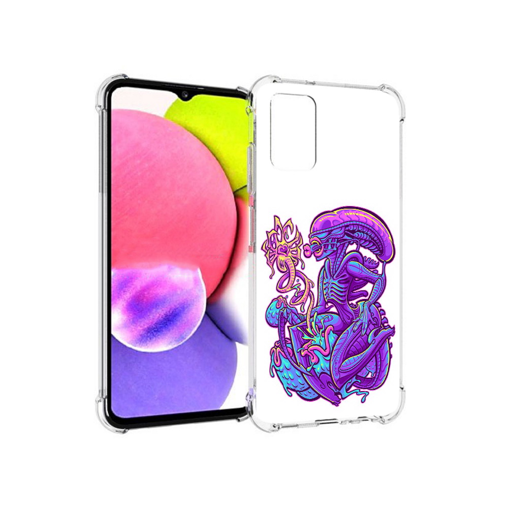 

Чехол MyPads Tocco для Samsung Galaxy A03s чужой фиолетовый цвет (PT162170.549.693), Прозрачный, Tocco