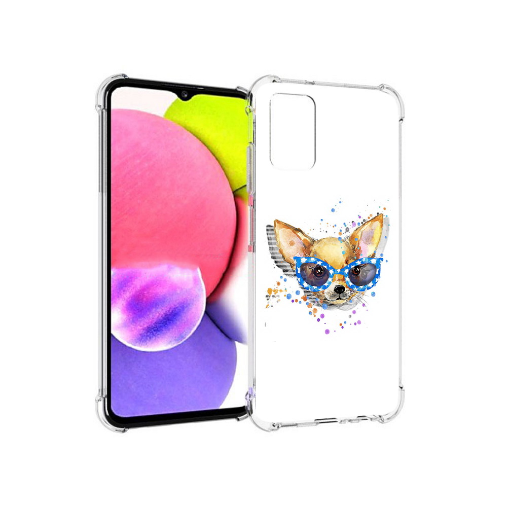 

Чехол MyPads Tocco для Samsung Galaxy A03s чихуа-хуа в очках (PT162170.549.691), Прозрачный, Tocco