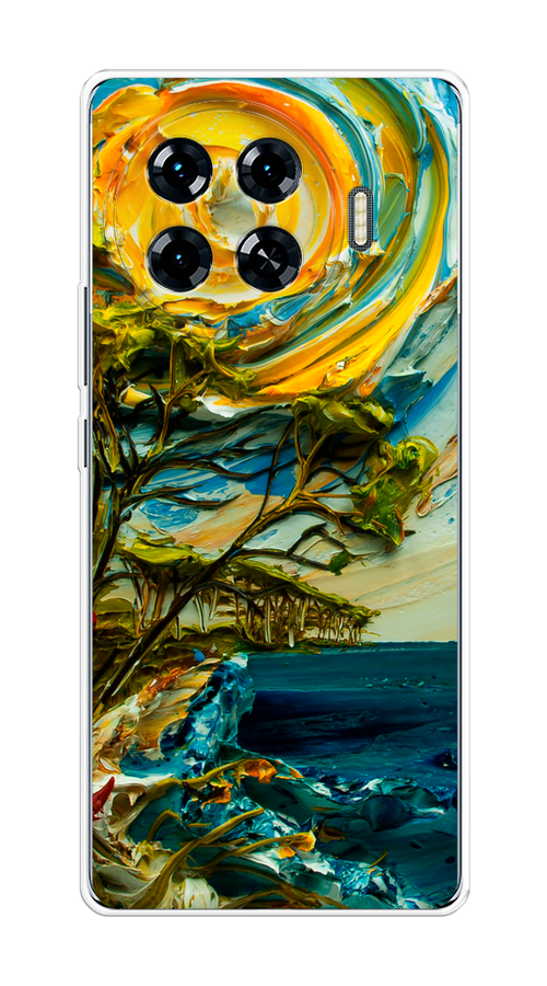 

Чехол на Tecno Spark 20 Pro Plus "Солнце живопись", Желтый;синий, 305050-1