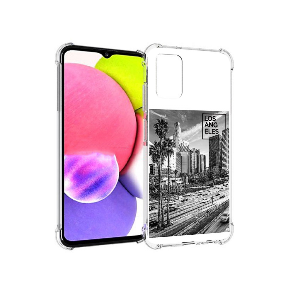 Чехол MyPads Tocco для Samsung Galaxy A03s черно белый лос анджелес (PT162170.549.685)