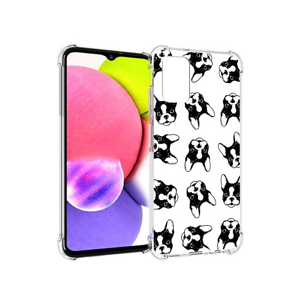 

Чехол MyPads Tocco для Samsung Galaxy A03s черно белые собачки (PT162170.549.683), Прозрачный, Tocco