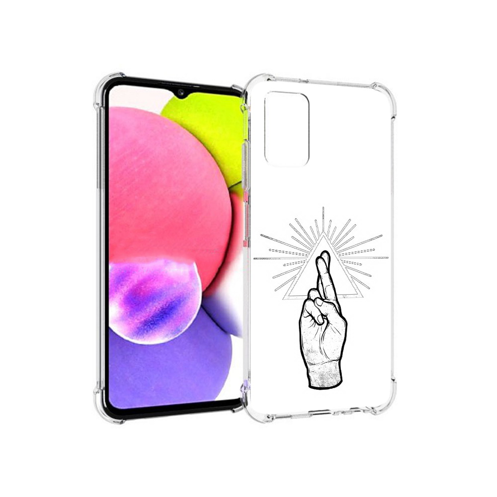 

Чехол MyPads Tocco для Samsung Galaxy A03s черно белая рука (PT162170.549.681), Прозрачный, Tocco