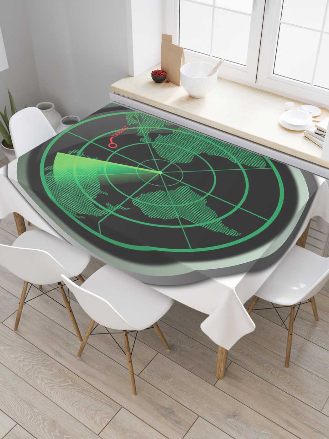 

Скатерть прямоугольная JoyArty "Цель на карте" из сатена, 180x145 см, Цель на карте