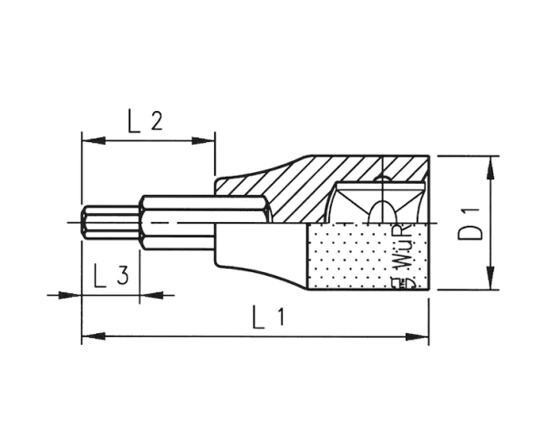 Бита-головка торцевая WURTH 6гр.1/2 SW17