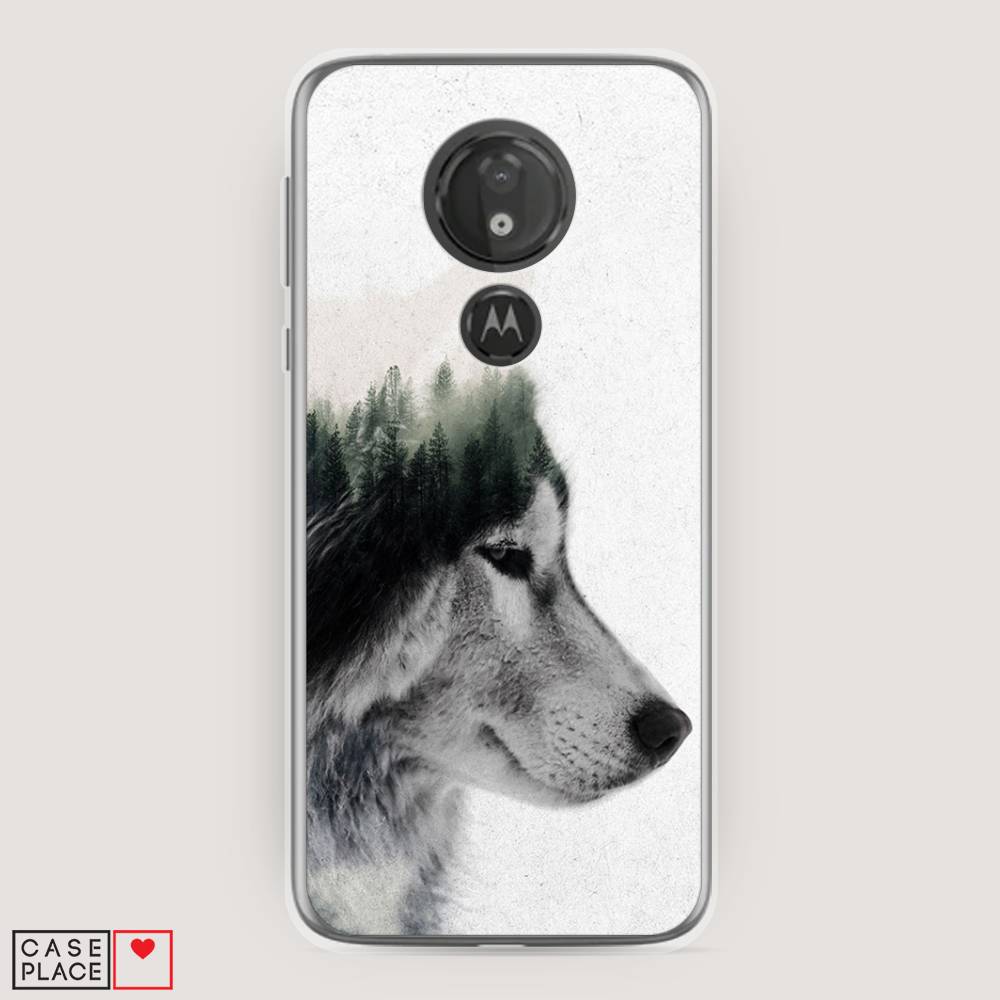 

Чехол на Motorola Moto G7 Power "Волк лес", Серый;белый, 241350-1