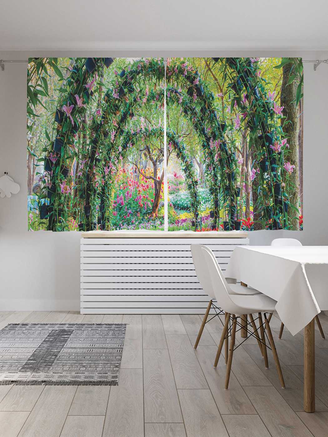 

Классические шторы JoyArty "Цветочные арки", серия Oxford DeLux, 2 полотна 145x180 см, Цветочные арки