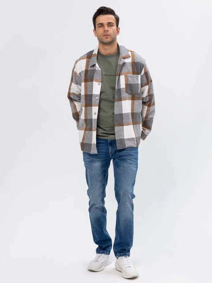 Рубашка мужская JEXY Р01-20 хаки L