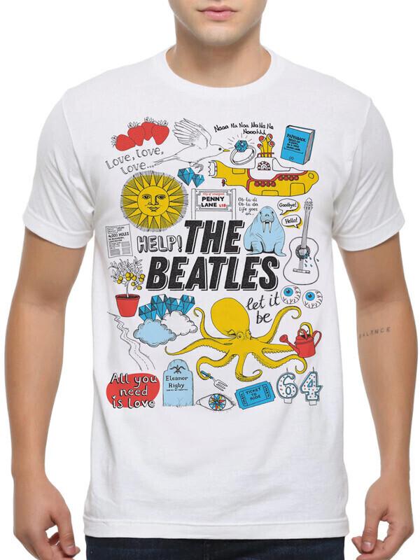 

Футболка мужская Dream Shirts The Beatles BEA-202504-2 белая L, Белый, The Beatles BEA-202504-2