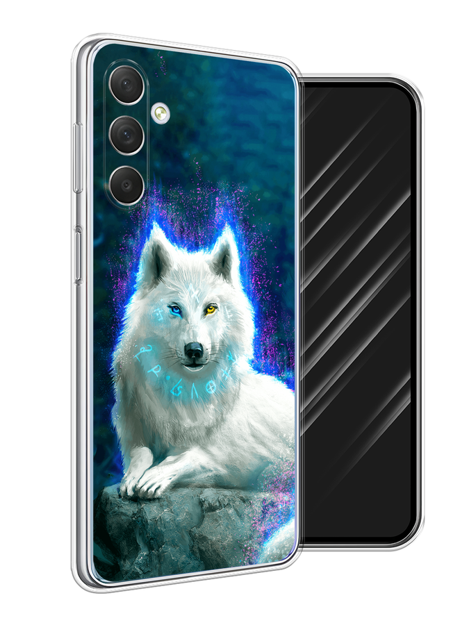 

Чехол Awog на Samsung Galaxy M54 "Белоснежный волк", Белый;зеленый;фиолетовый, 2108250-1