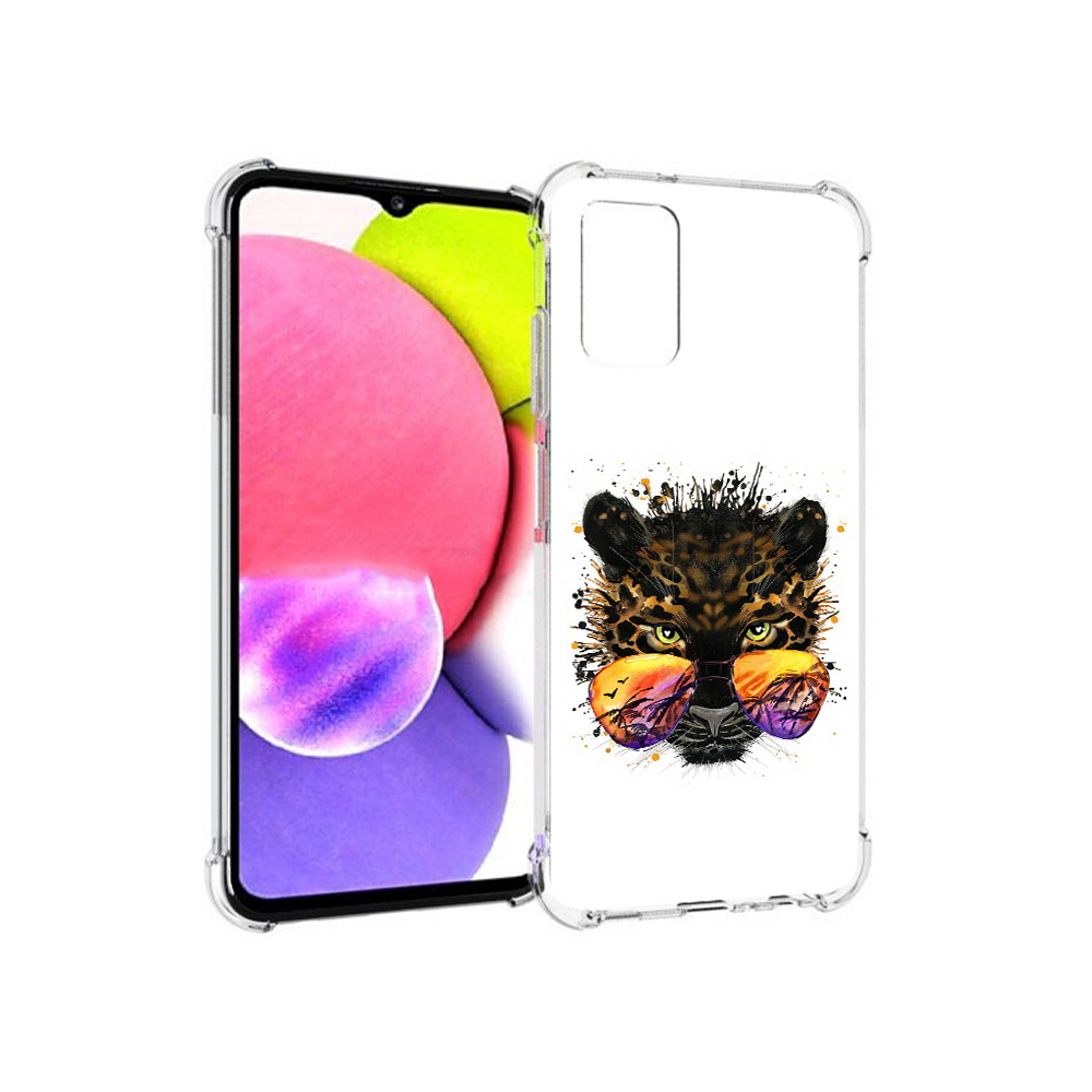 

Чехол MyPads Tocco для Samsung Galaxy A03s тропический леопард (PT162170.549.649), Прозрачный, Tocco