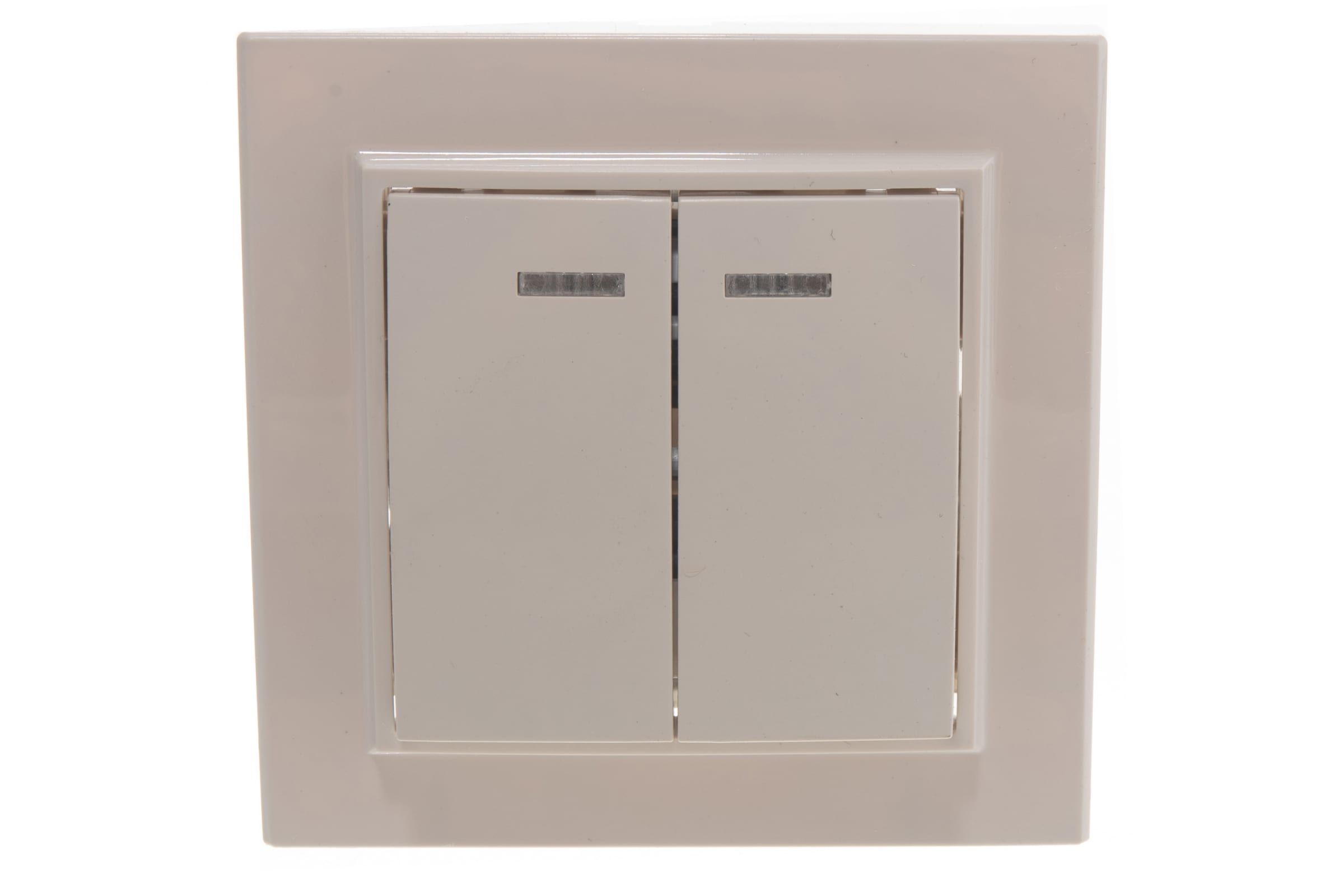 

Выключатель двухклавишный СП 220V, 10А, c индикатором, слоновая кость (PSW10-9002-02) Эрна, Бежевый