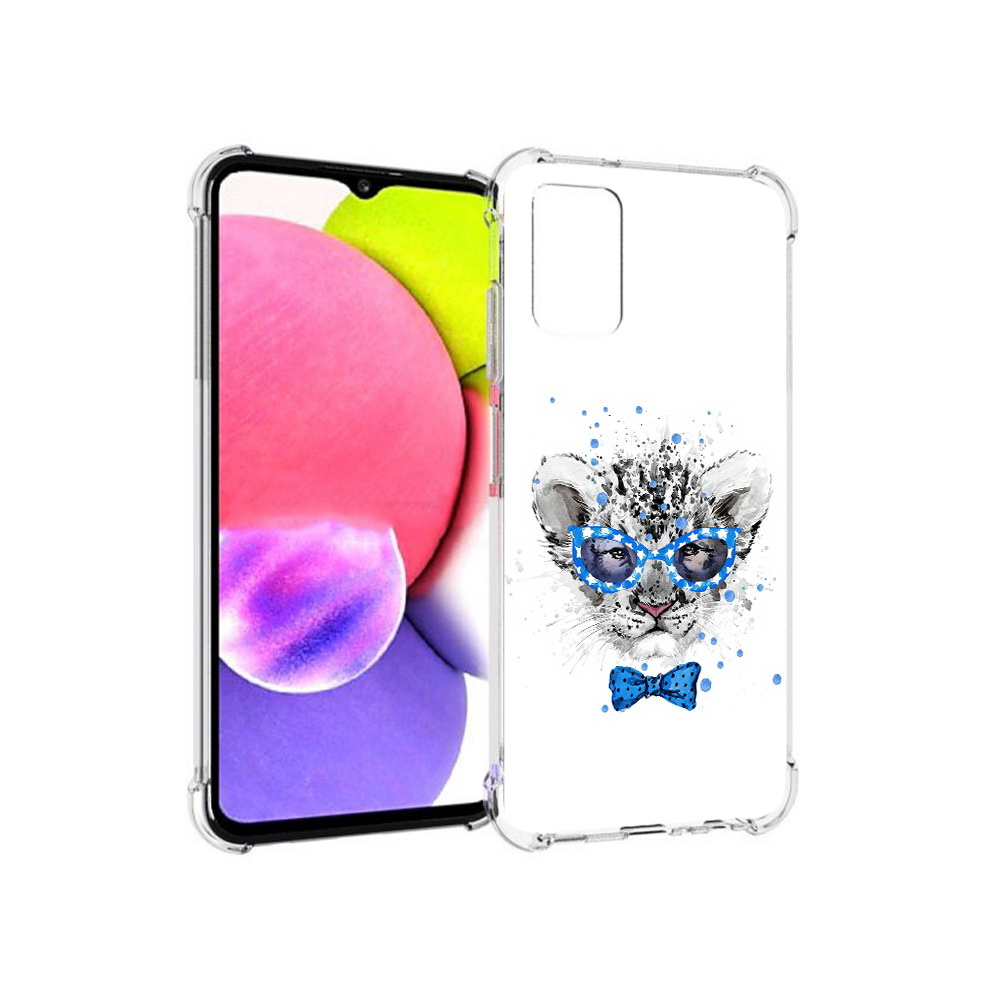 

Чехол MyPads Tocco для Samsung Galaxy A03s тигренок с бабочкой (PT162170.549.642), Прозрачный, Tocco