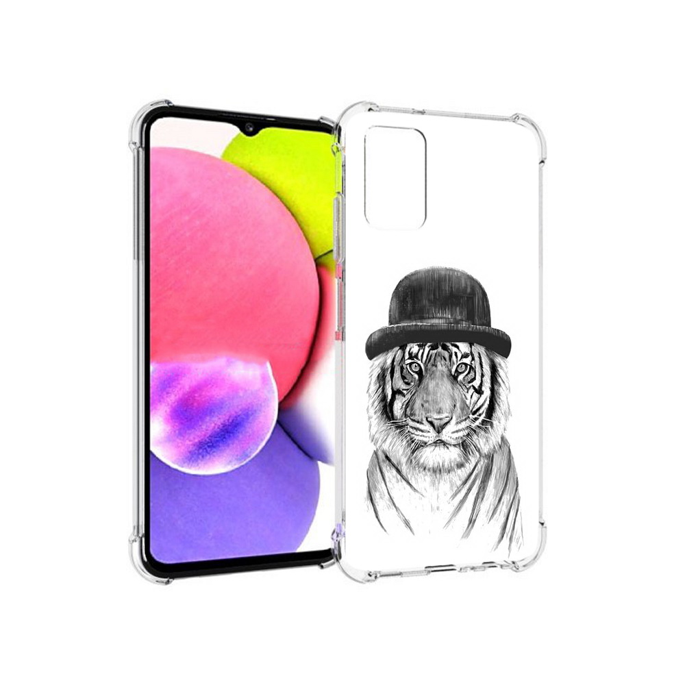 

Чехол MyPads Tocco для Samsung Galaxy A03s тигр британец (PT162170.549.641), Прозрачный, Tocco
