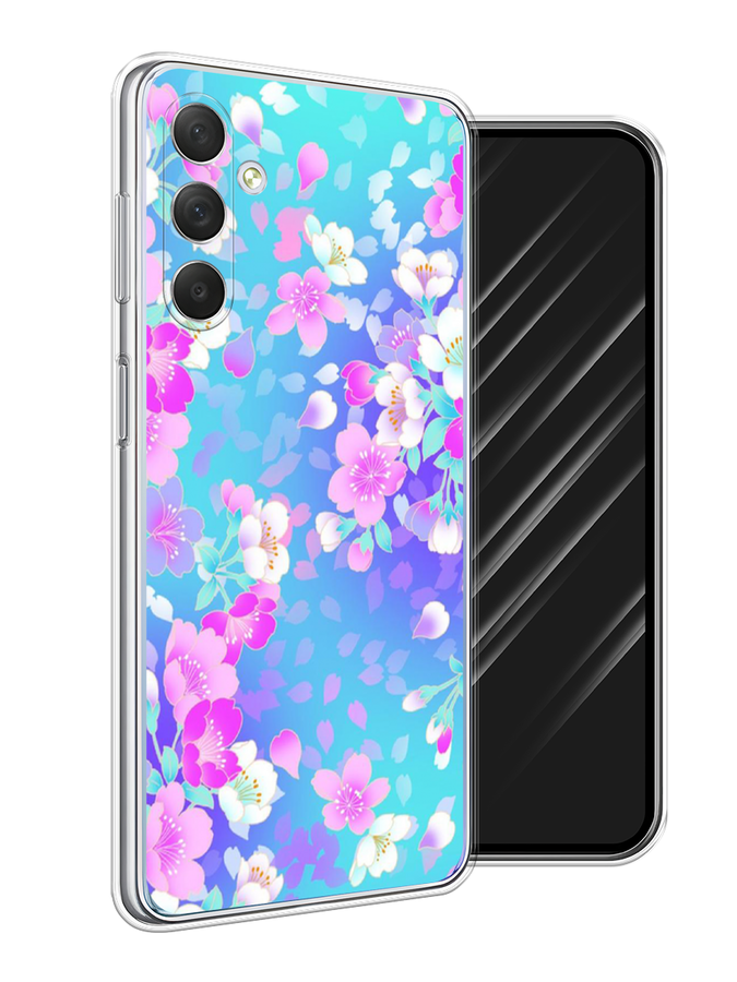 

Чехол Awog на Samsung Galaxy M54 "Яблоневые цветы", Голубой;розовый;белый, 2108250-8