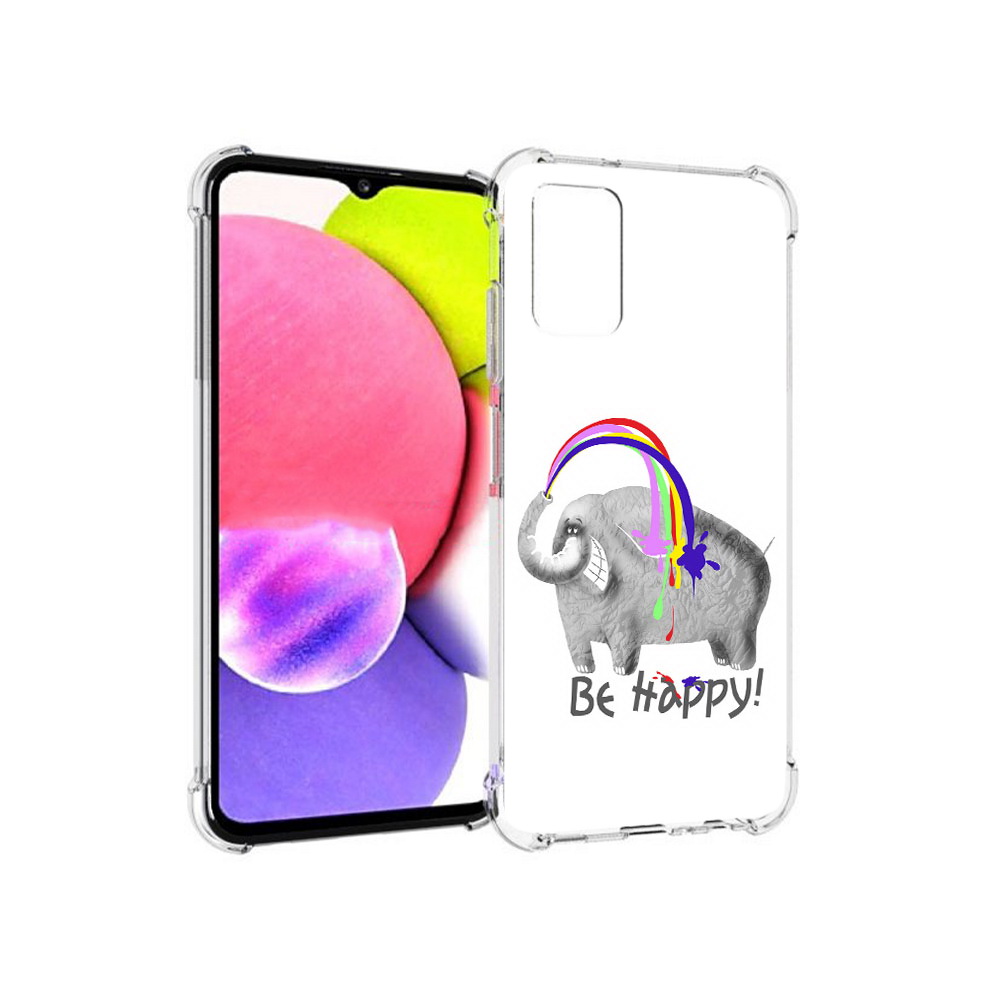 

Чехол MyPads Tocco для Samsung Galaxy A03s счастливый слон (PT162170.549.632), Прозрачный, Tocco