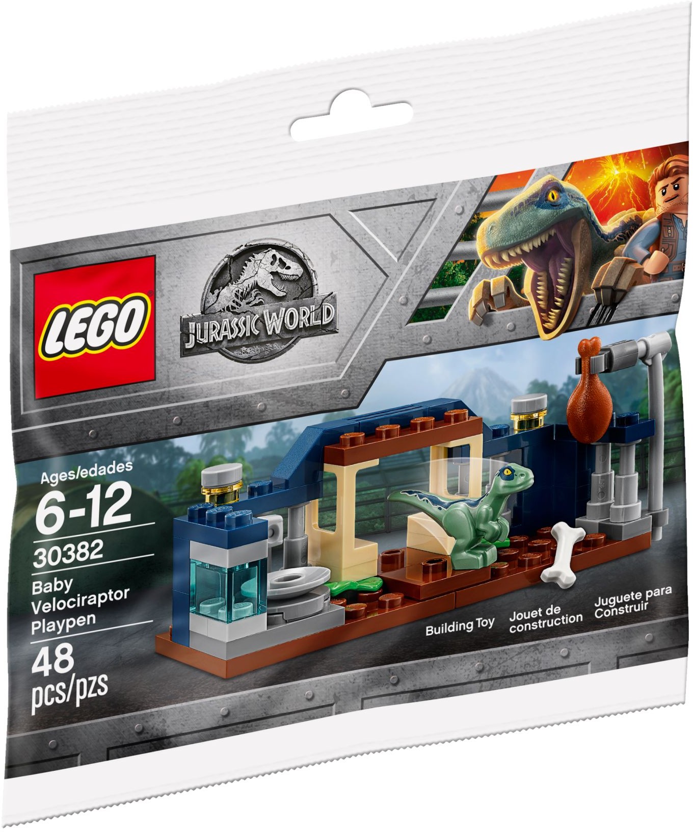 

Конструктор Lego 30382 Jurassic World Детский манеж велоцираптора, 48 деталей, Детский манеж велоцираптора